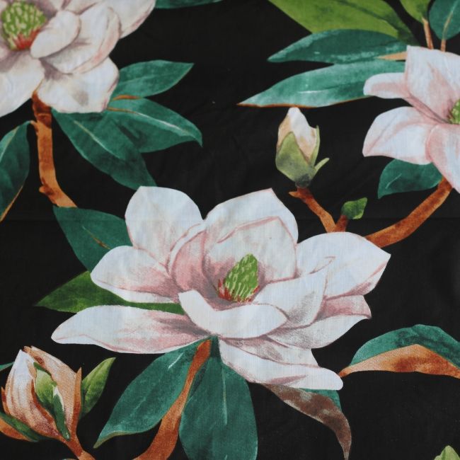 Bawełna w kwiaty, magnolie