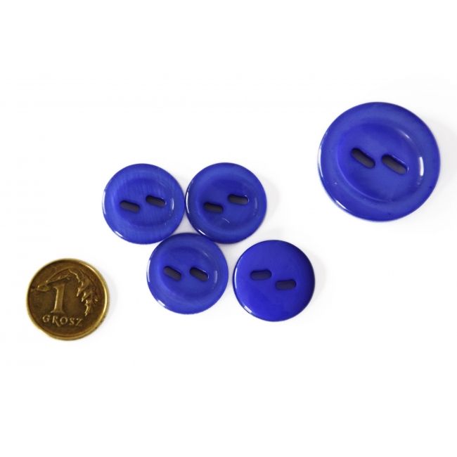 Guziki modrakowe, półprzezroczyste, małe 15 mm