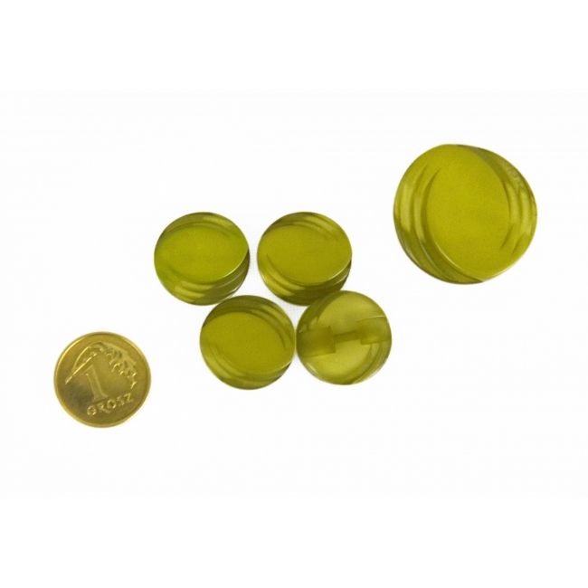 Guziki nawlekane, oliwkowe, małe 15 mm