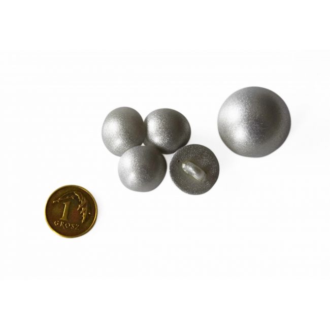 Guziki półkuliste, srebrne perłowe, małe 15 mm