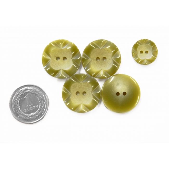 Guziki oliwkowe okrągłe, duże 23 mm