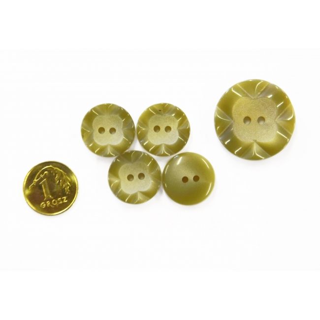 Guziki oliwkowe okrągłe, małe 15 mm