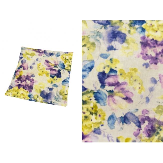 Tkanina obiciowa tapicerska w kwiaty, fiolet