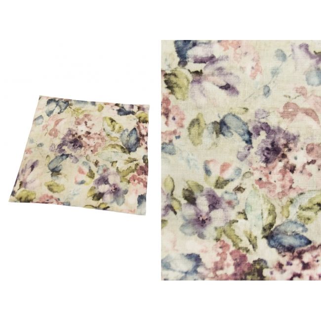 Tkanina obiciowa tapicerska w kwiaty, róż