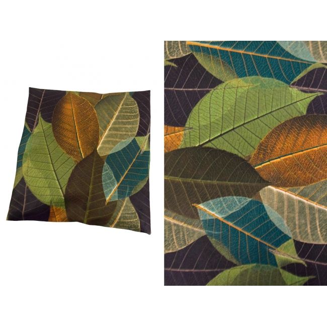 Tkanina obiciowa tapicerska w liście, zielona