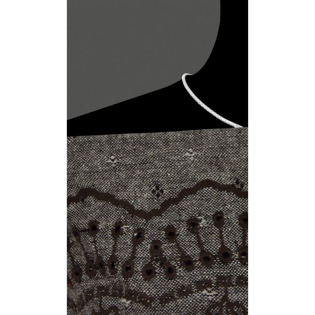 Tkanina tweed z haftem border, jasny beż